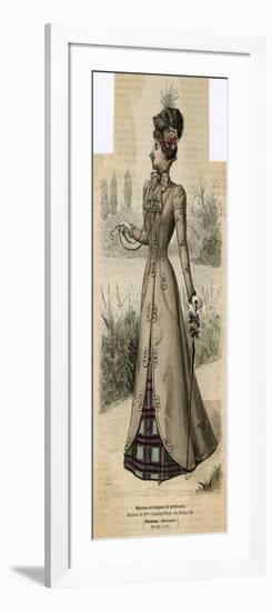 Coat and Tartan Dress 1899-null-Framed Art Print