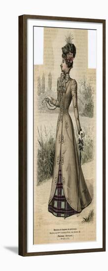 Coat and Tartan Dress 1899-null-Framed Art Print