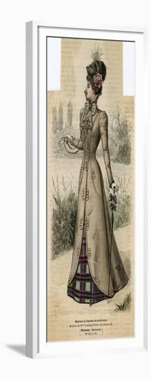 Coat and Tartan Dress 1899-null-Framed Art Print