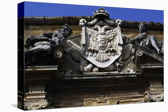 Coat of Arms Above Entrance, Agrigento, Sicily, Italy-null-Stretched Canvas