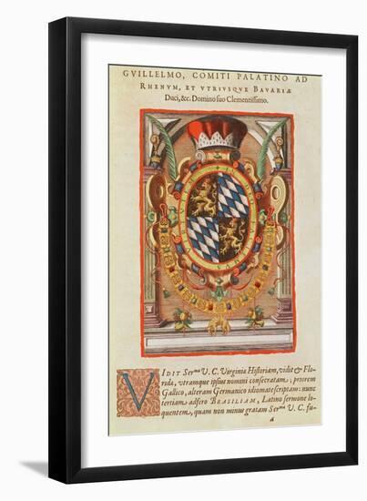 Coat of Arms, from 'Americae Tertia Pars..', 1592-Theodore de Bry-Framed Giclee Print