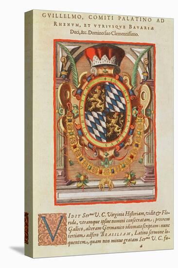 Coat of Arms, from 'Americae Tertia Pars..', 1592-Theodore de Bry-Stretched Canvas