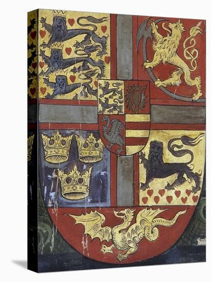 Coat of Arms of King Christian Iii, Detail from Family Tree of House of Denmark, Nyborg Castle-null-Stretched Canvas