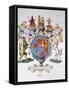 Coat of Arms of King James I of England-null-Framed Stretched Canvas