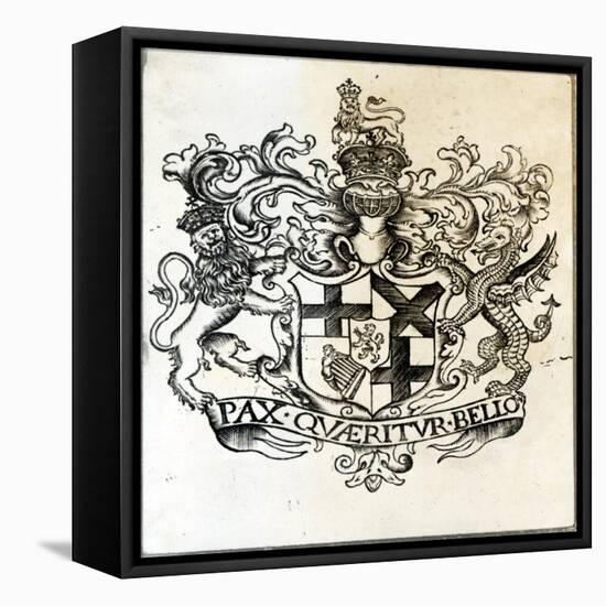 Coat of Arms of Oliver Cromwell-null-Framed Stretched Canvas