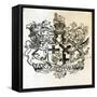 Coat of Arms of Oliver Cromwell-null-Framed Stretched Canvas