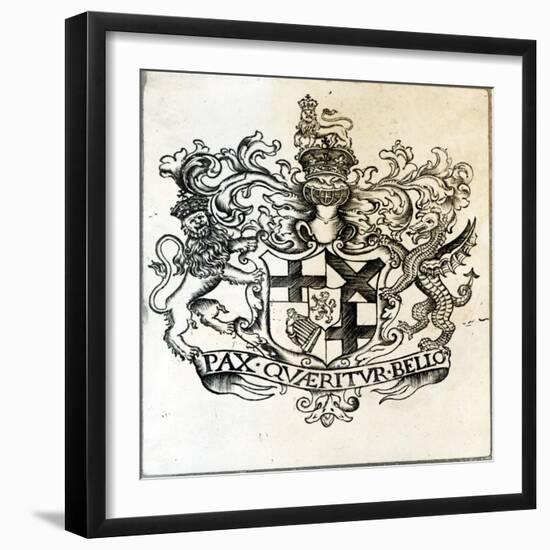 Coat of Arms of Oliver Cromwell-null-Framed Giclee Print