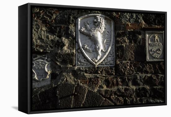 Coat of Arms of Petorio Palace, Radicofani, Tuscany, Italy-null-Framed Stretched Canvas