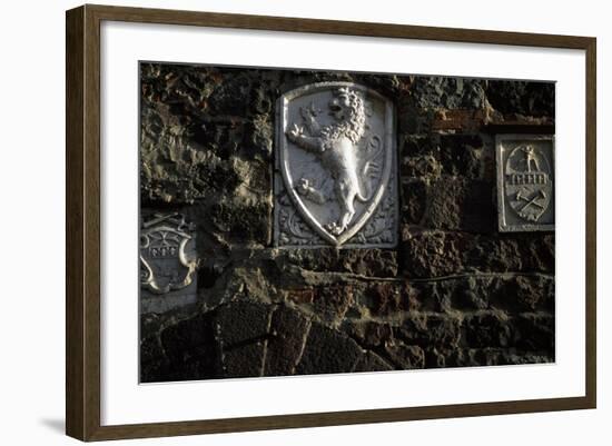 Coat of Arms of Petorio Palace, Radicofani, Tuscany, Italy-null-Framed Giclee Print