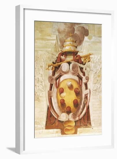 Coat-Of-Arms of Pius IV, Hall of Coats-Of-Arms, Torrechiara Castle, Near Langhirano-null-Framed Giclee Print