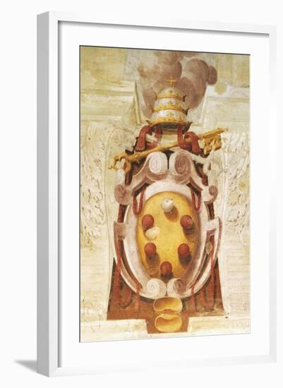 Coat-Of-Arms of Pius IV, Hall of Coats-Of-Arms, Torrechiara Castle, Near Langhirano-null-Framed Giclee Print