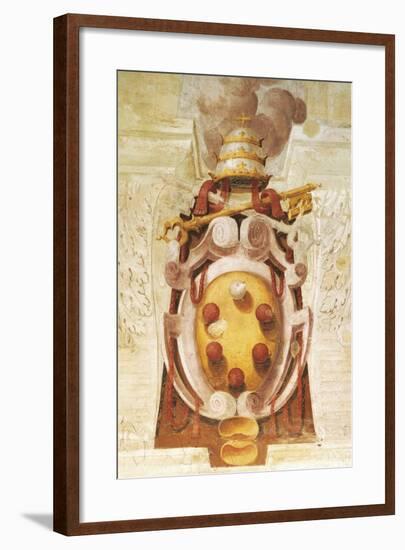 Coat-Of-Arms of Pius IV, Hall of Coats-Of-Arms, Torrechiara Castle, Near Langhirano-null-Framed Giclee Print