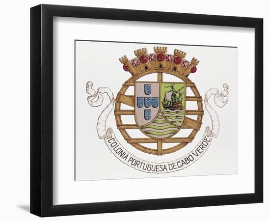 Coat of Arms of Portuguese Colony of Cape Verde-null-Framed Premium Giclee Print