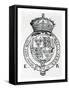 Coat of Arms of Queen Elizabeth I-English School-Framed Stretched Canvas