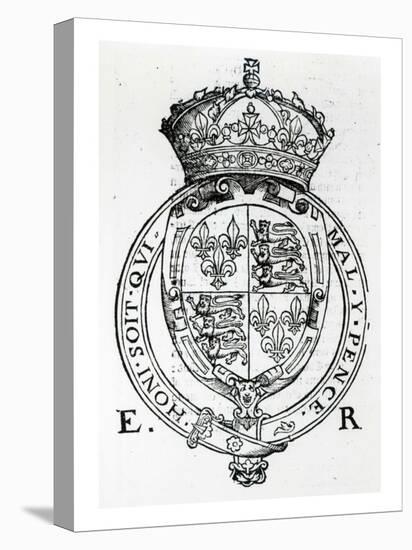 Coat of Arms of Queen Elizabeth I-English School-Stretched Canvas