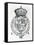 Coat of Arms of Queen Elizabeth I-English School-Framed Stretched Canvas