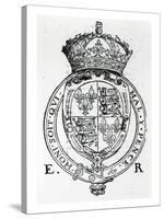 Coat of Arms of Queen Elizabeth I-English School-Stretched Canvas