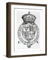 Coat of Arms of Queen Elizabeth I-English School-Framed Giclee Print