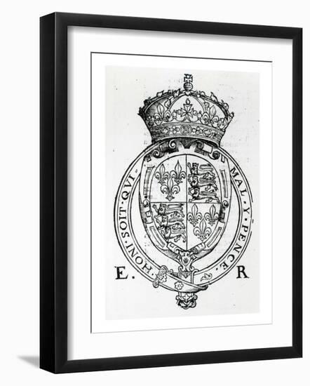 Coat of Arms of Queen Elizabeth I-English School-Framed Giclee Print