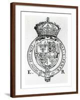 Coat of Arms of Queen Elizabeth I-English School-Framed Giclee Print