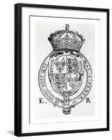 Coat of Arms of Queen Elizabeth I-English School-Framed Giclee Print