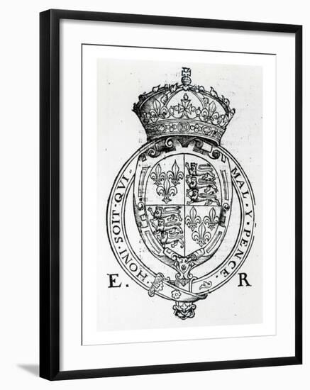 Coat of Arms of Queen Elizabeth I-English School-Framed Giclee Print