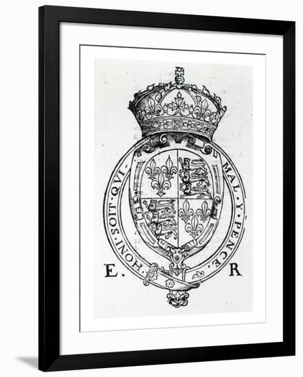 Coat of Arms of Queen Elizabeth I-English School-Framed Giclee Print