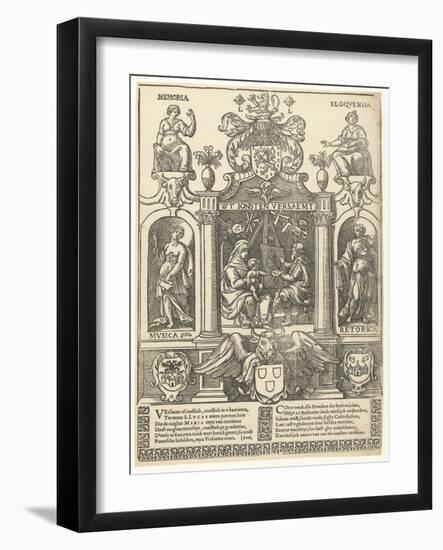 Coat of arms of the Antwerp Guild of Saint Luke, 1500-49-Flemish School-Framed Giclee Print