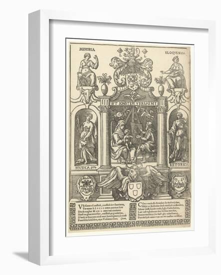 Coat of arms of the Antwerp Guild of Saint Luke, 1500-49-Flemish School-Framed Giclee Print