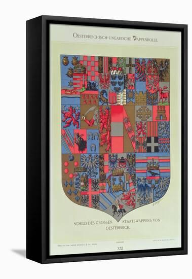 Coat of Arms of the Austro-Hungarian Empire, Imperial Austrian Court Engraved by R. M. Rohrer-Hugo Gerard Strohl-Framed Stretched Canvas