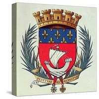 Coat of Arms of the City of Paris with the Motto 'Fluctuat Nec Mergitur'-null-Stretched Canvas