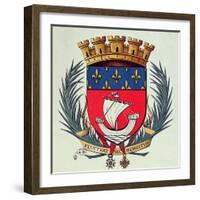 Coat of Arms of the City of Paris with the Motto 'Fluctuat Nec Mergitur'-null-Framed Giclee Print