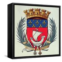 Coat of Arms of the City of Paris with the Motto 'Fluctuat Nec Mergitur'-null-Framed Stretched Canvas