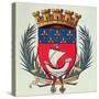 Coat of Arms of the City of Paris with the Motto 'Fluctuat Nec Mergitur'-null-Stretched Canvas