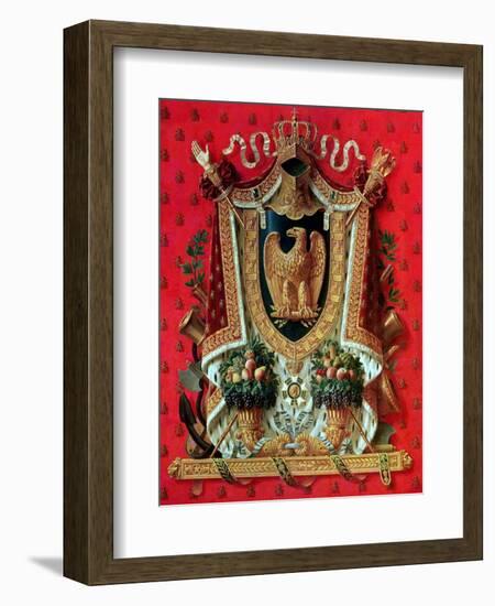 Coat of Arms of the French Empire, Design for a Tapestry, 1808-Louis Saint-ange-desmaisons-Framed Giclee Print