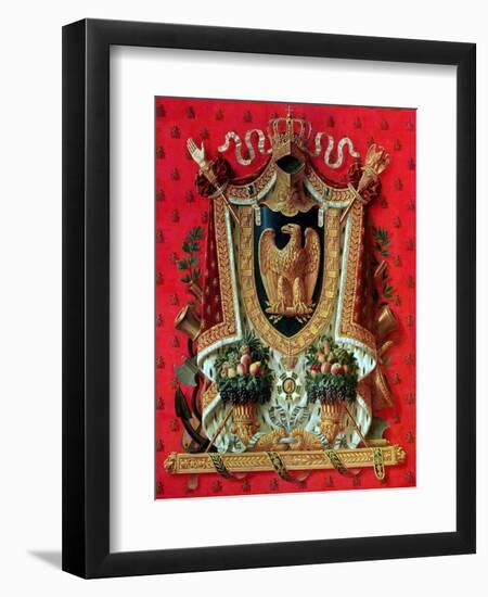 Coat of Arms of the French Empire, Design for a Tapestry, 1808-Louis Saint-ange-desmaisons-Framed Giclee Print