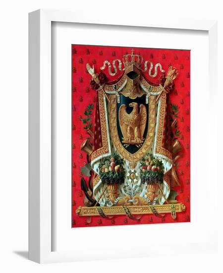 Coat of Arms of the French Empire, Design for a Tapestry, 1808-Louis Saint-ange-desmaisons-Framed Giclee Print