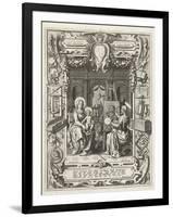 Coat of arms of the Guild of Saint Luke with Saint Luke painting Madonna and Child, 1620-21-Sebastian Vrancx-Framed Giclee Print