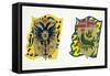 Coats of Arms for Palio of Siena for Aquila-null-Framed Stretched Canvas