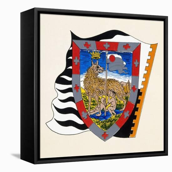 Coats of Arms for Palio of Siena for Lupa (She-Wolf) Nobile (Noble) Contrade, Heraldry, Italy-null-Framed Stretched Canvas