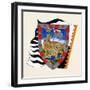 Coats of Arms for Palio of Siena for Lupa (She-Wolf) Nobile (Noble) Contrade, Heraldry, Italy-null-Framed Giclee Print