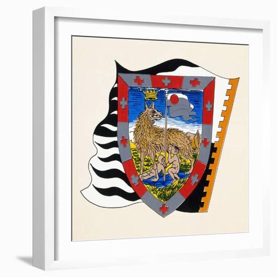 Coats of Arms for Palio of Siena for Lupa (She-Wolf) Nobile (Noble) Contrade, Heraldry, Italy-null-Framed Giclee Print