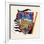 Coats of Arms for Palio of Siena for Lupa (She-Wolf) Nobile (Noble) Contrade, Heraldry, Italy-null-Framed Giclee Print