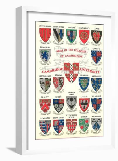 Coats of Arms of the Colleges of Cambridge-null-Framed Art Print