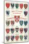 Coats of Arms of the Colleges of Cambridge-null-Mounted Art Print