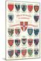 Coats of Arms of the Colleges of Cambridge-null-Mounted Art Print