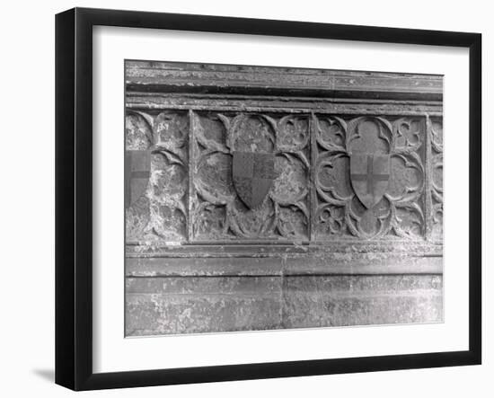 Coats of Arms on a Tomb at Westminster Abbey, London-Frederick Henry Evans-Framed Photographic Print