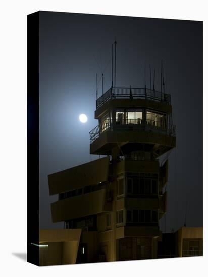 Cob Speicher Control Tower under a Full Moon-null-Stretched Canvas