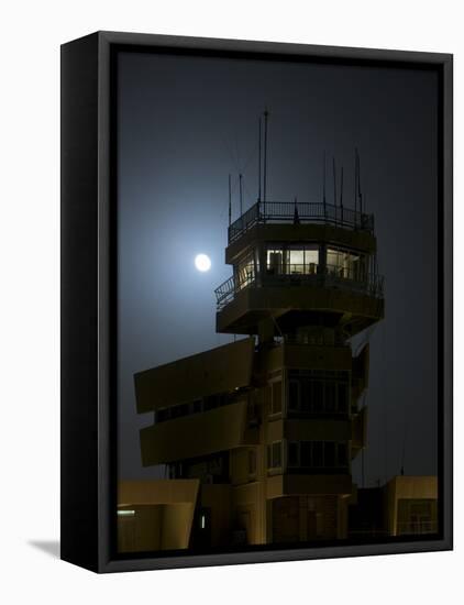 Cob Speicher Control Tower under a Full Moon-null-Framed Stretched Canvas