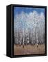 Cobalt Birches II-Tim OToole-Framed Stretched Canvas